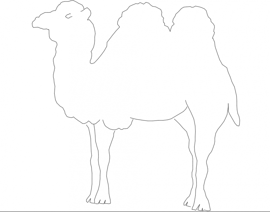 Camel side elevation block cad drawing details dwg file