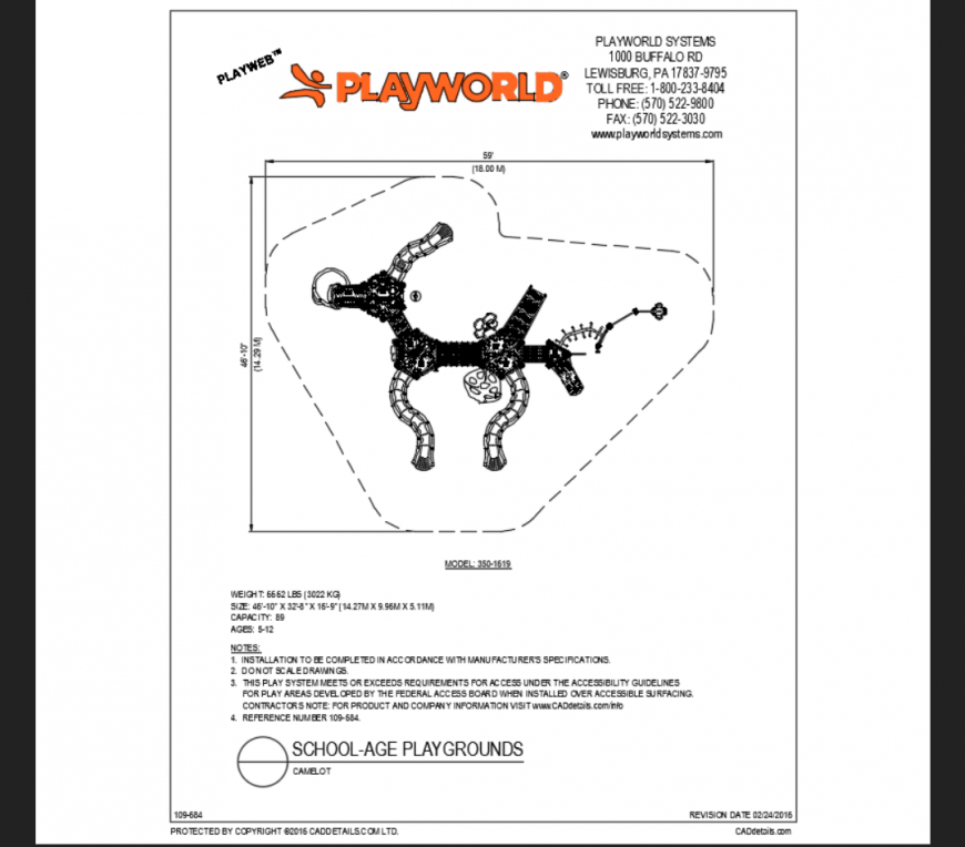 Camelot school park top view themed structure details dwg file