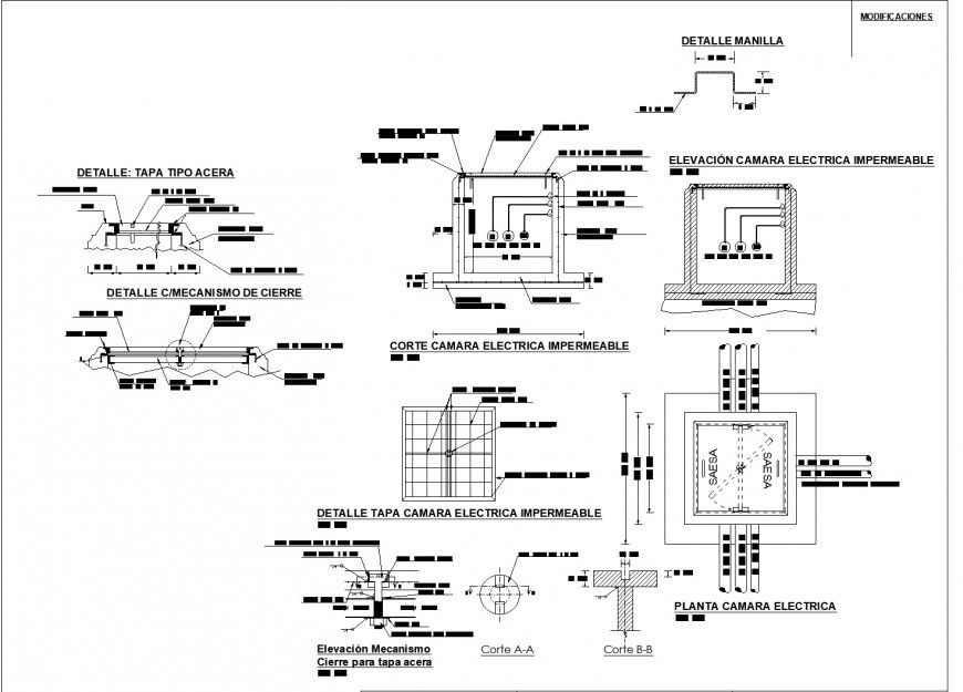 Camera electrical sub terrneaim permeable detail dwg file