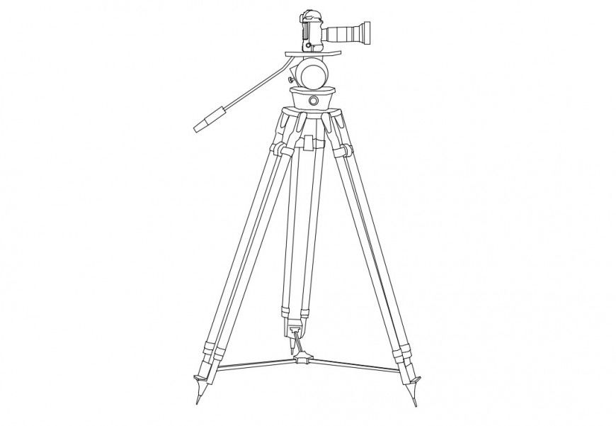 Camera tripod stands details 3d drawings dwg file