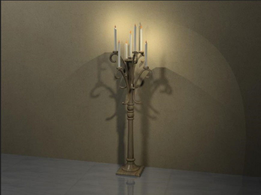 Candle stand 3d drawing in 3ds max file.