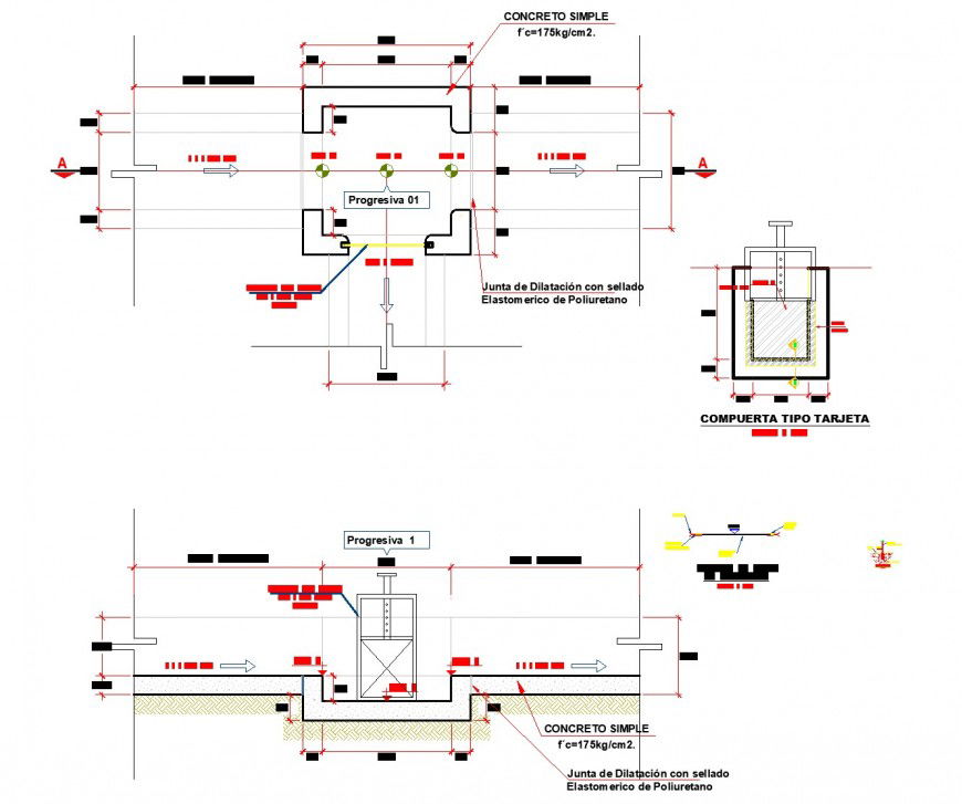Canoe and side take section plan autocad file