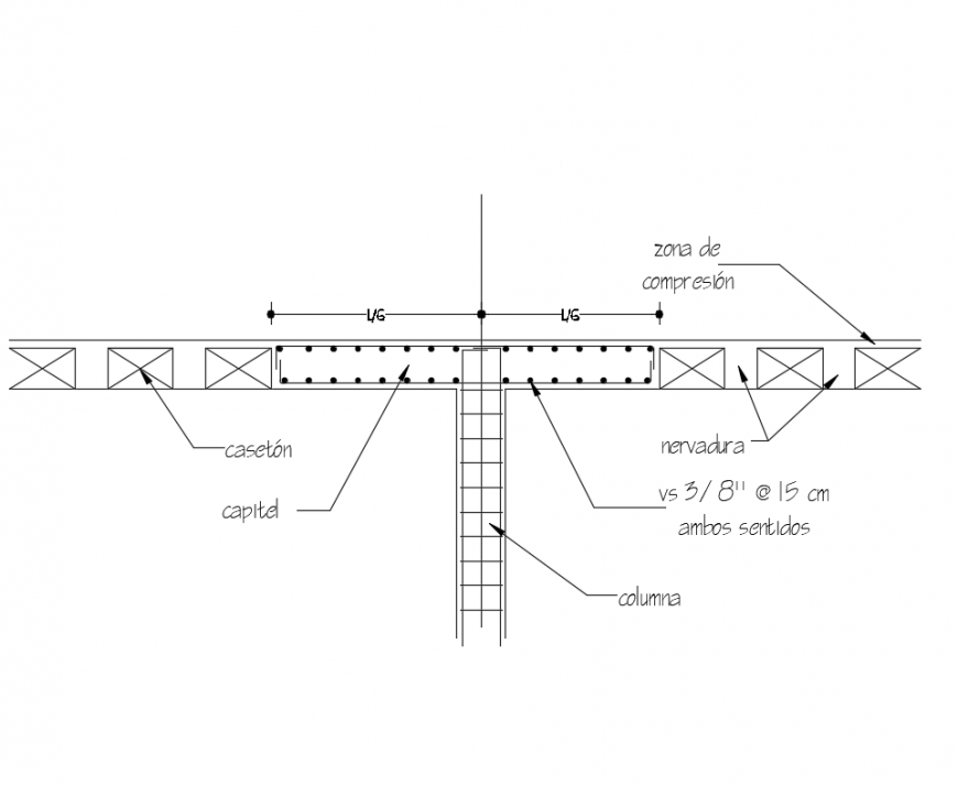 Capitel details constructive of column dwg file