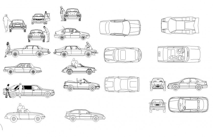 Car 2 D cad block autocad file