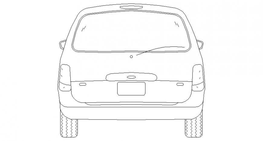 Car back view model detail elevation file
