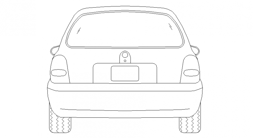 Car back view model detail model dwg file