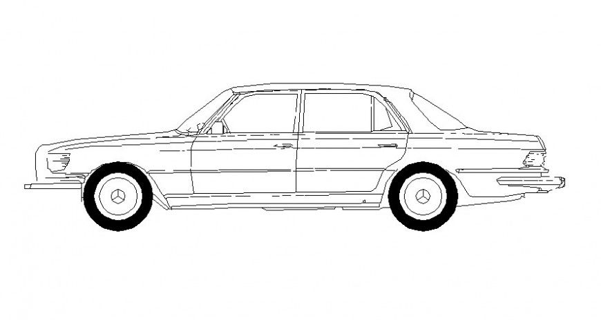 Car block front elevation in AutoCAD file