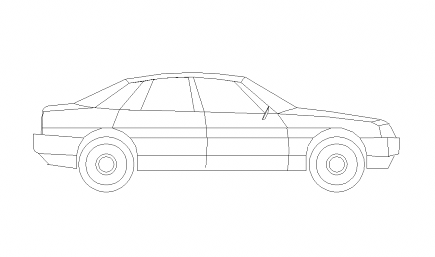 Car design view with its elevation dwg file