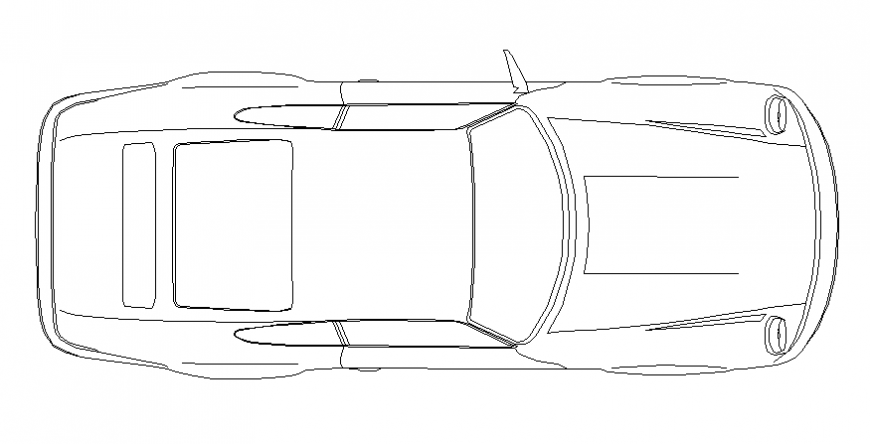 Car design with a view of a plan of block dwg file