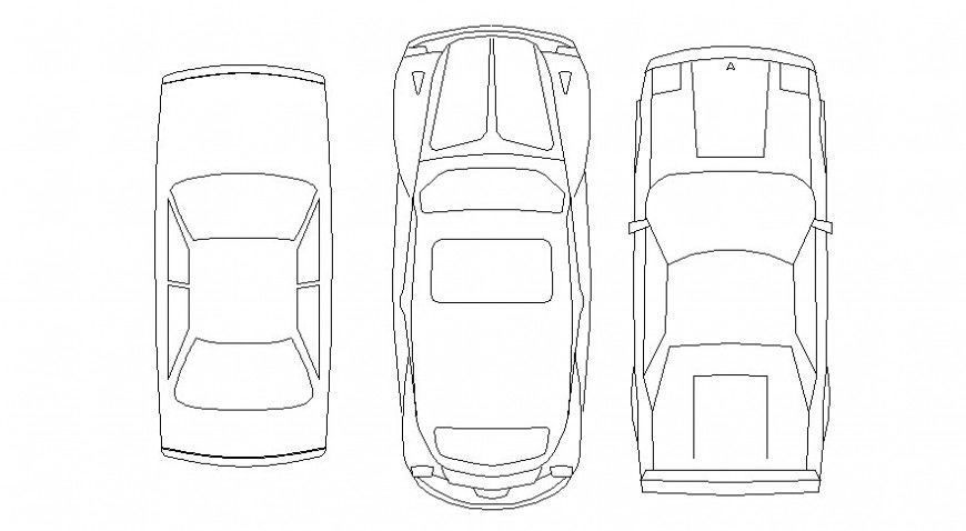 Car different plan of vehicle block in AutoCAD