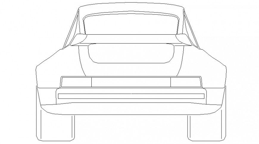 Car drawing details elevation of vehicle autocad file