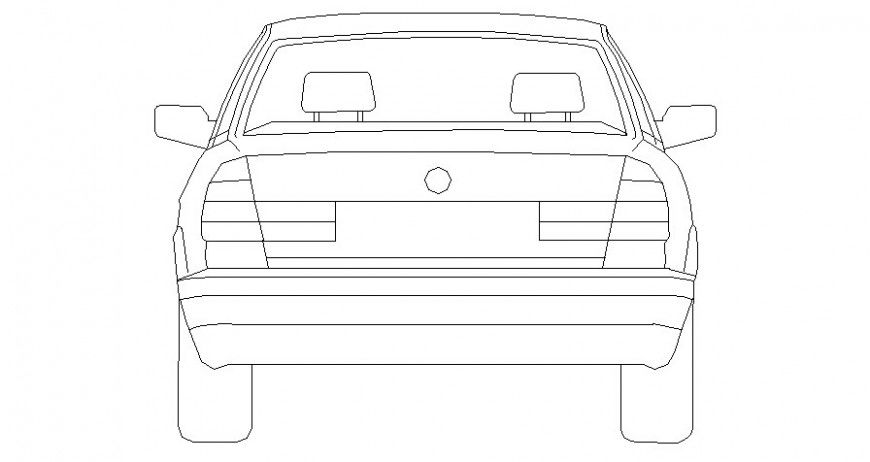 Car drawing of transportation units 2d view elevation of autocad file