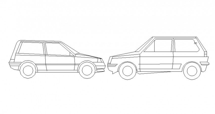 Car elevation 2d view drawing in autocad software