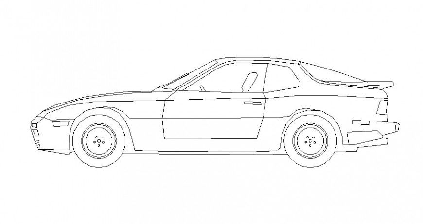 Car elevation of vehicle block in auto cad file