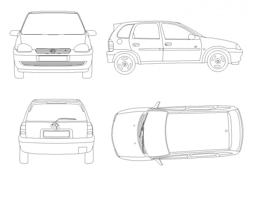 Car elevation plan layout file
