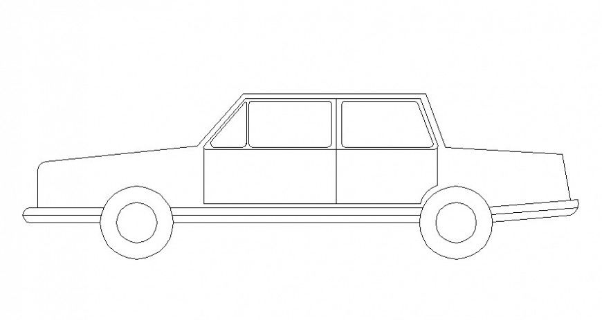 Car flat model front elevation in AutoCAD file