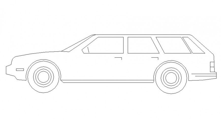 Car front elevation block in AutoCAD file
