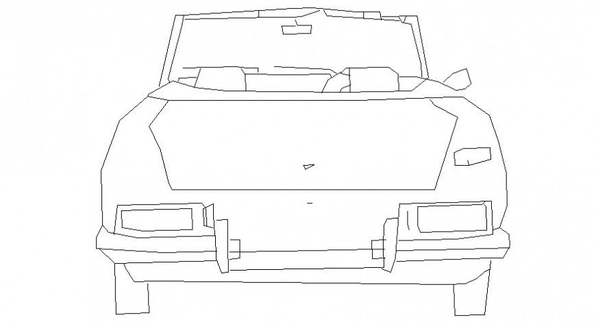 Car front elevation in vehicle block of AutoCAD