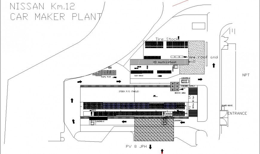 Car maker plant plan dwg in autocad file