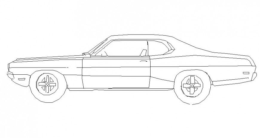 Car model with simple design block in AutoCAD file