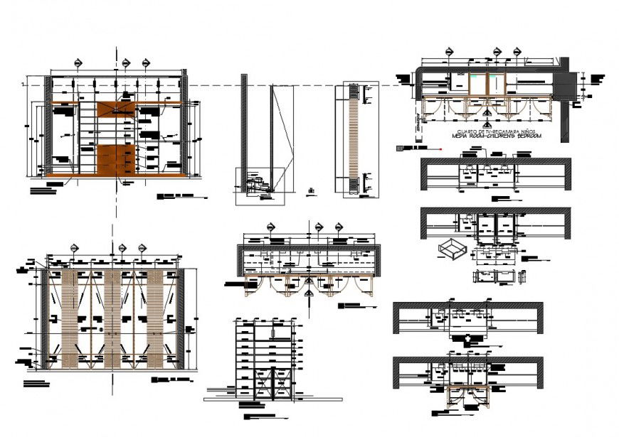 Car pantry and furniture closet details of house cad drawing details dwg file