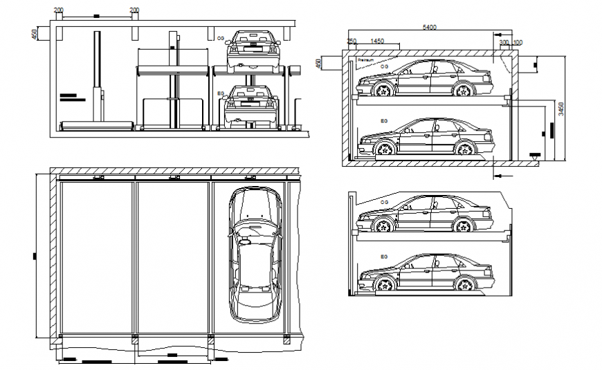 Car parking autocad file