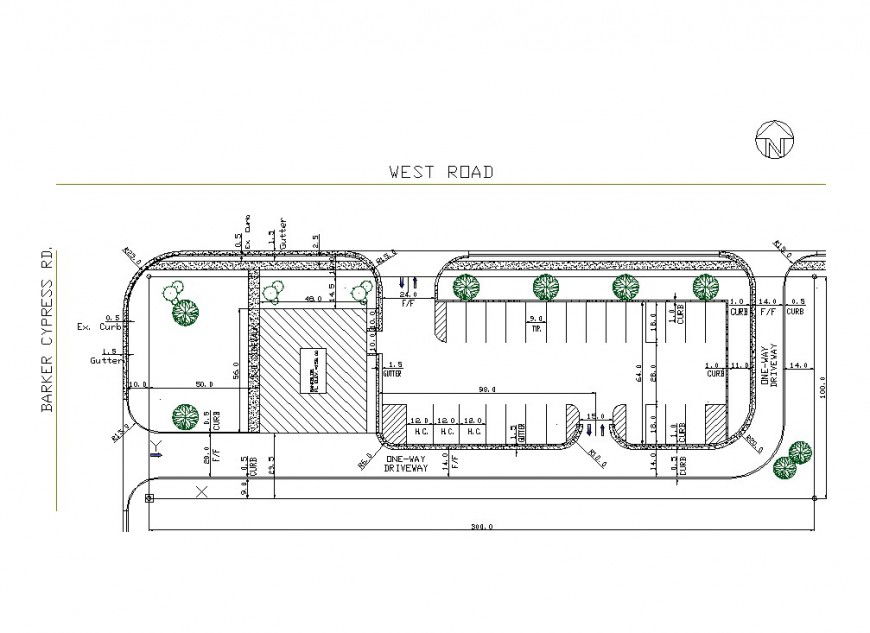 Car parking commercial building planning autocad file