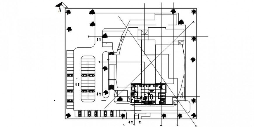 Car parking layout with furniture layout  dwg file