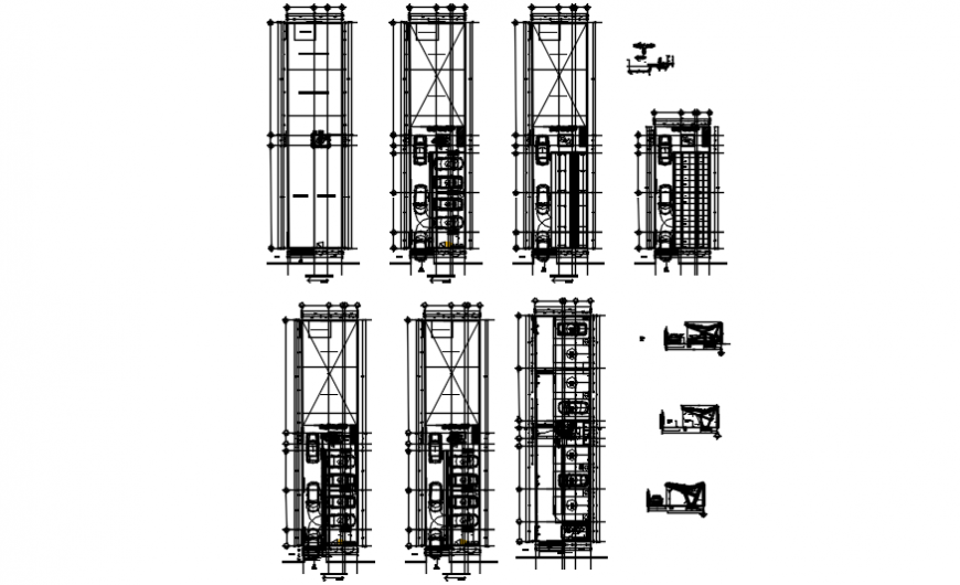 Car washing area plan of corporate building in auto cad file