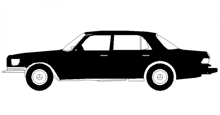 Car with shaded side elevation in AutoCAD file 