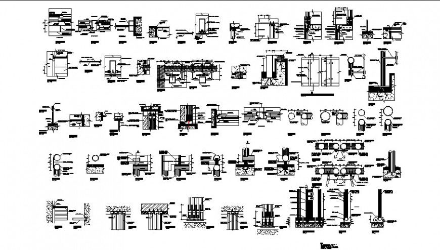 Carpentry and doors and windows installation details dwg file
