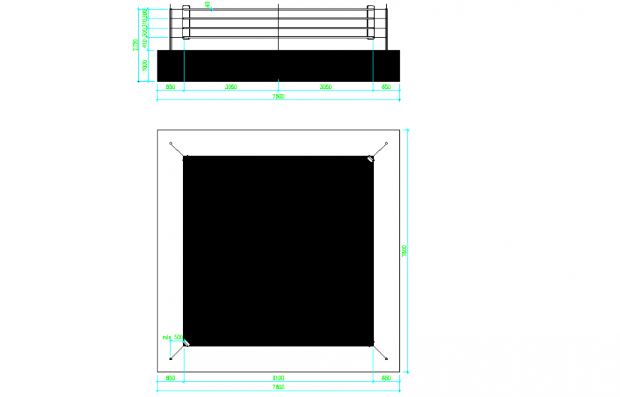 Carrom Board Plan & Side View Design
