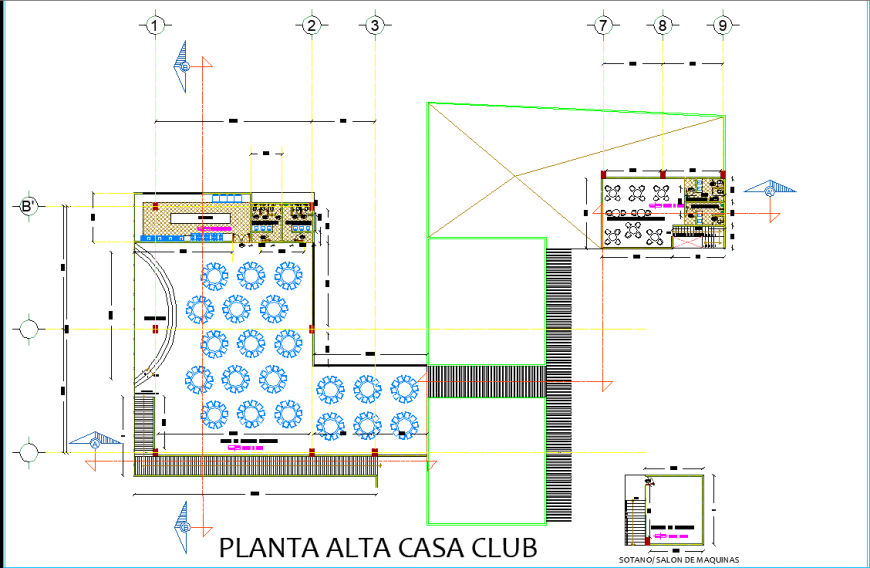 Casa club detail drawing in dwg file.