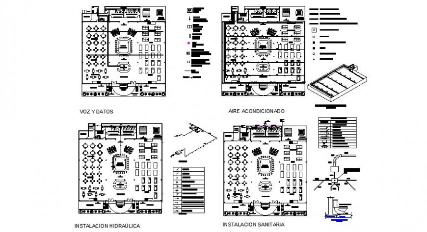 Casino with restaurant plan, sanitary installation and auto-cad details dwg file