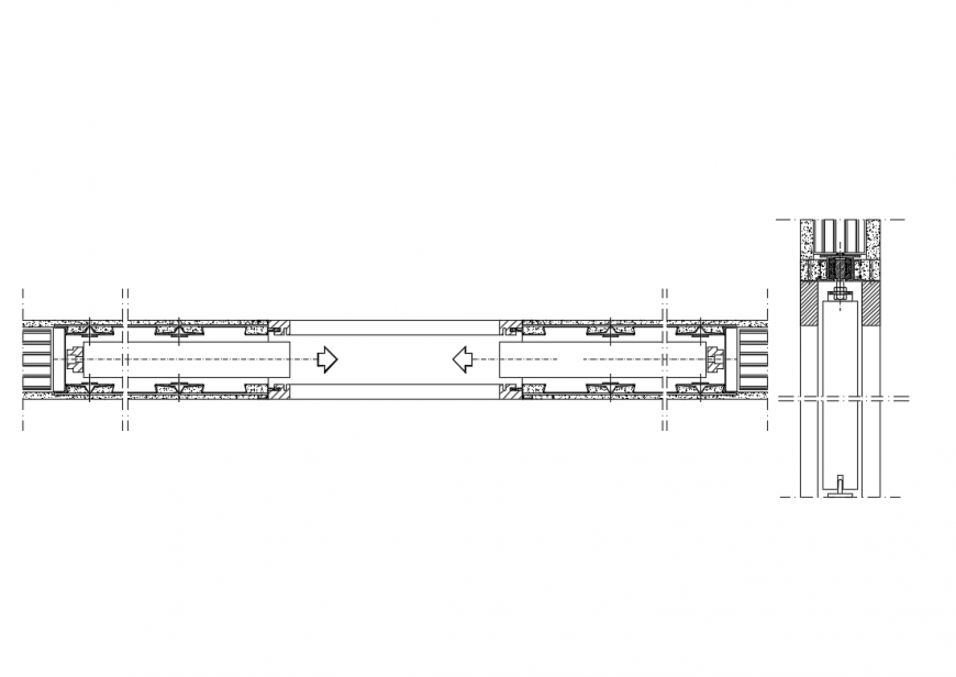 Casket door detail installation structure details dwg file
