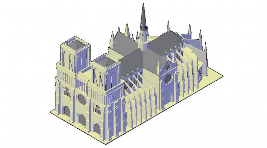 Cathedral 3d view in AutoCAD file
