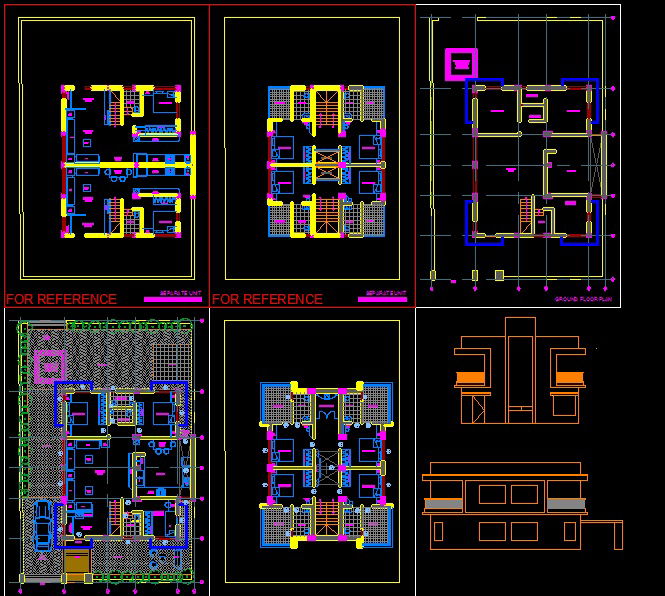 Twin House CAD Drawing in AutoCAD for Residential Home Design