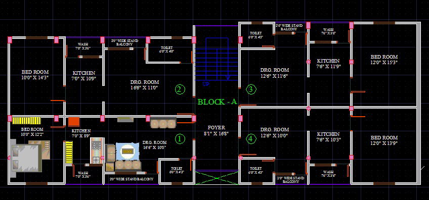 1 BHK Apartment AutoCAD Files with Complete 2D Floor Layouts