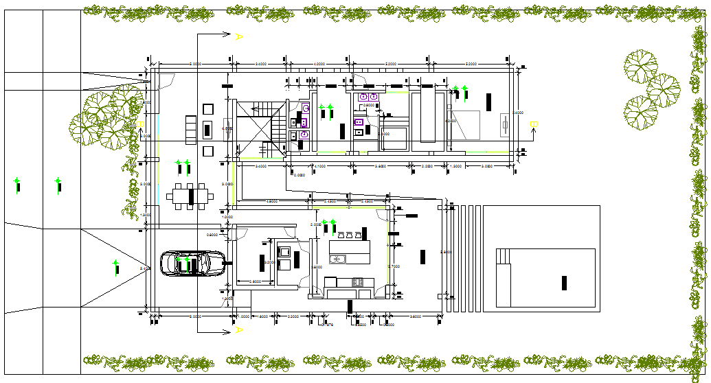 Contemporary House AutoCAD DWG Plan with Detailed Layout and Elevation