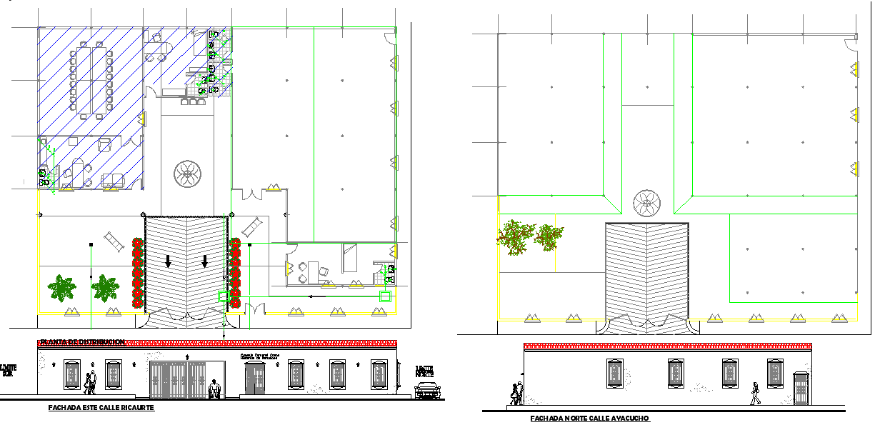 House Detail DWG File with Floor Plan and Elevation Layout Design