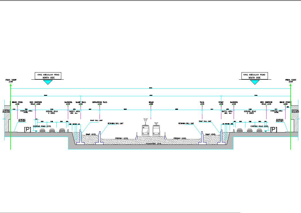 Road sections and detail in autocad files