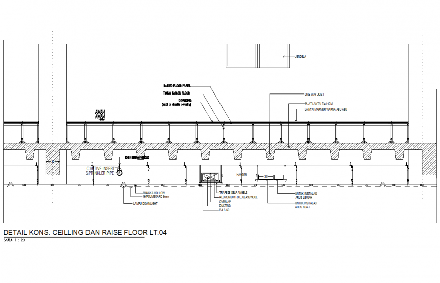 Ceiling and sub const detail dwg file