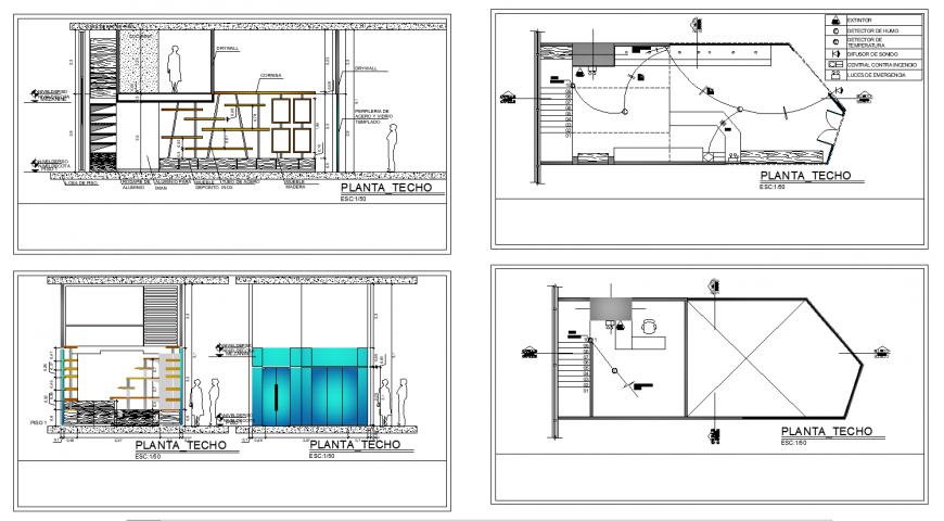 Ceiling area elevation for commercial design with architectural detail dwg file