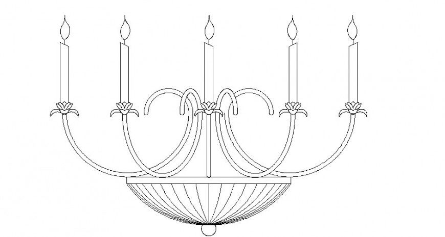 Ceiling chandelier elevation block cad drawing details dwg file
