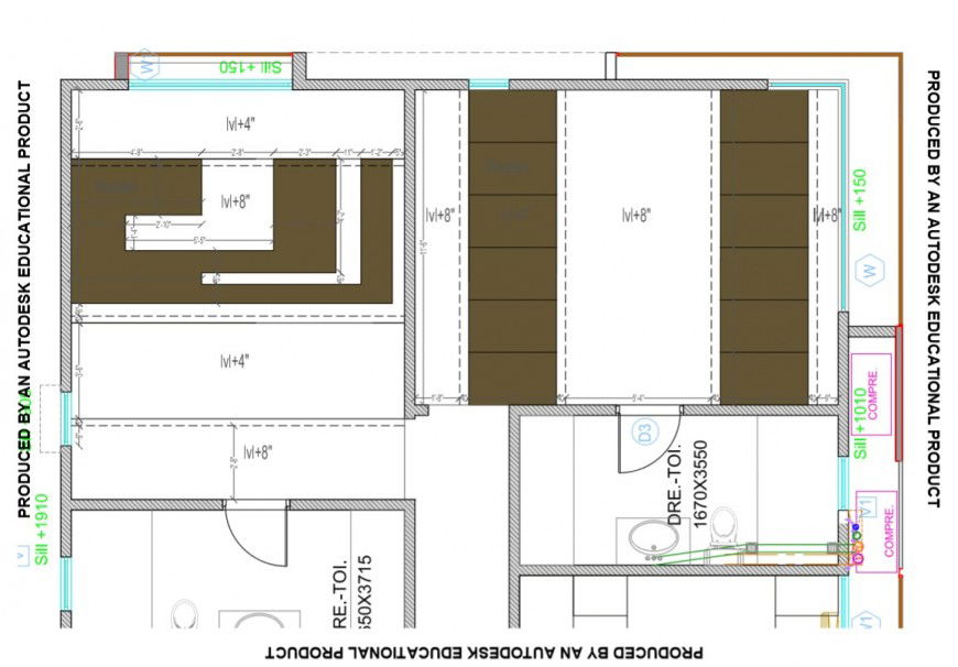 Ceiling design detail 2d view CAD structural block layout pdf file
