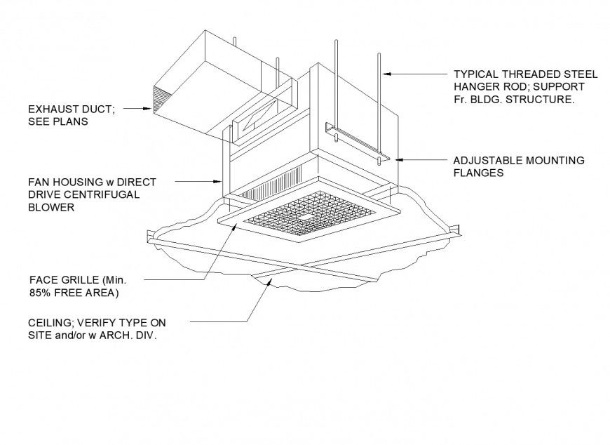 Ceiling Exhaust Fan plan autocad file