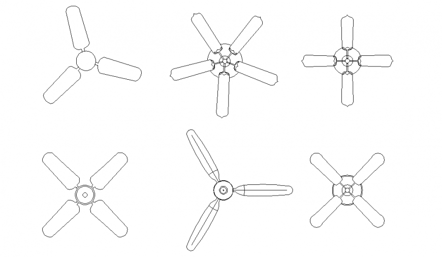 Ceiling Fan Design 2D Block