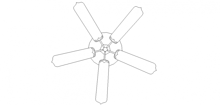 Ceiling fan design with a view of household design dwg file