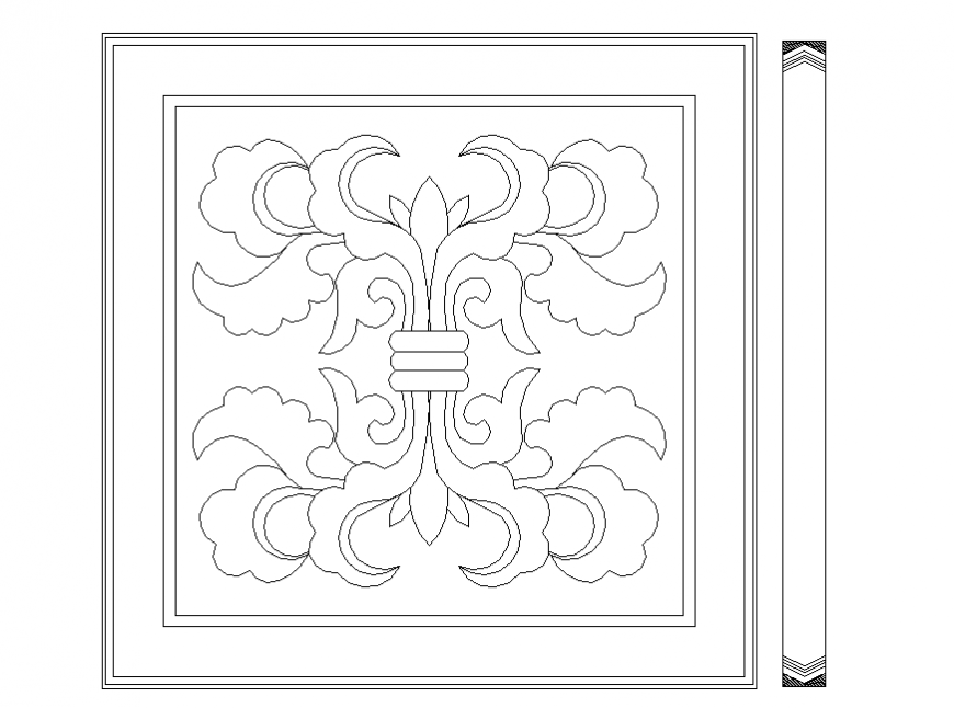 Ceiling figure interior single block cad drawing details dwg file