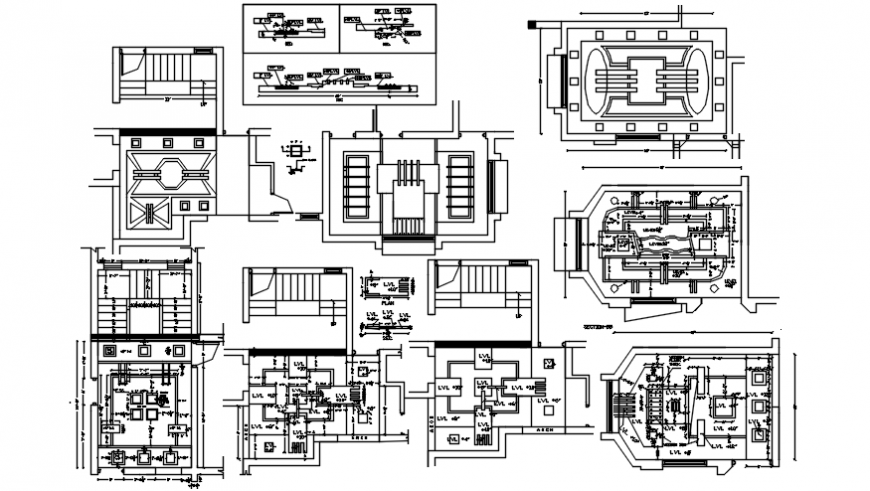 Ceiling house layout with its interior section details